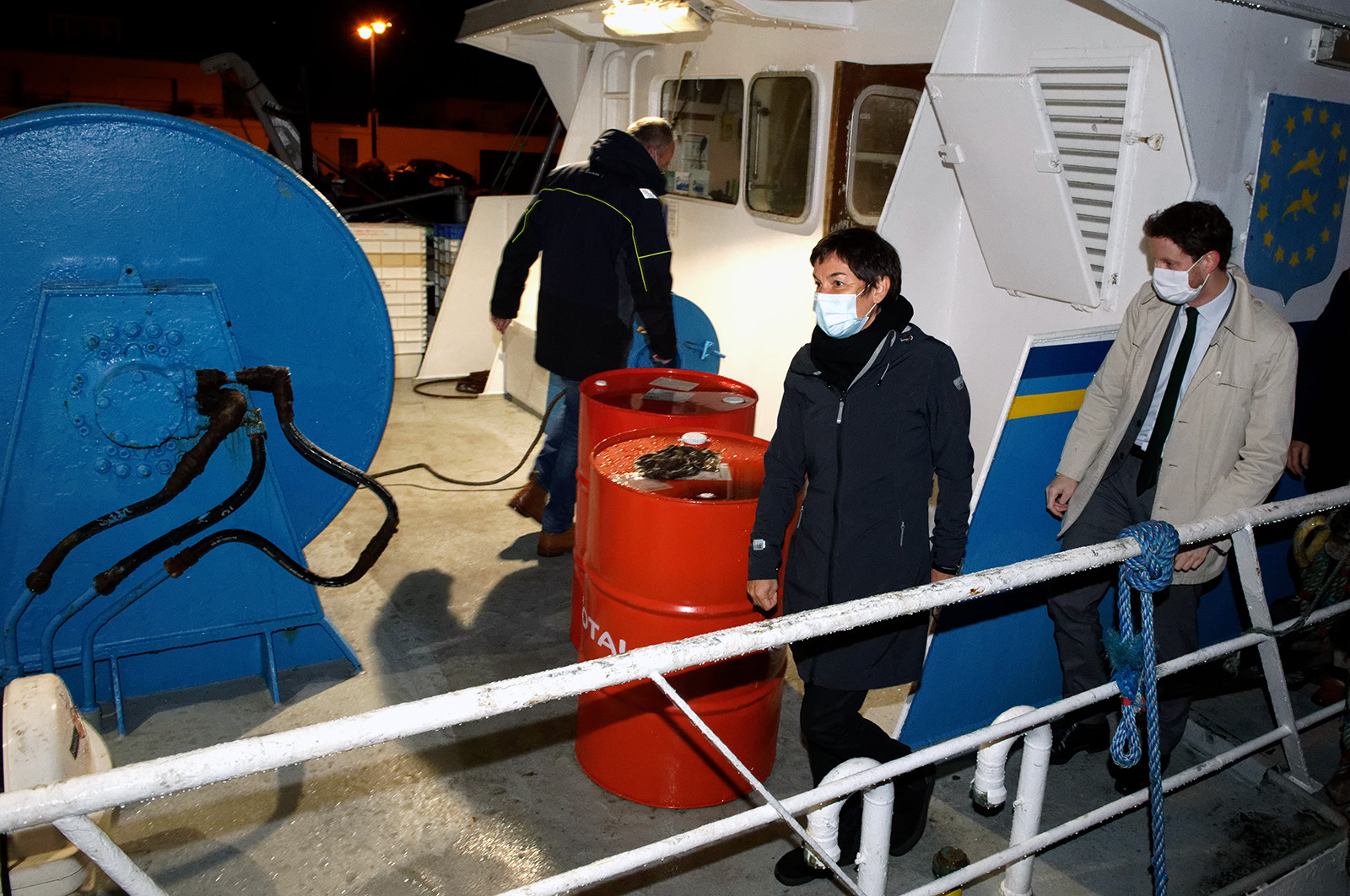 La ministre de la Mer, Annick Girardin, à Port-en-Bessin (Calvados)