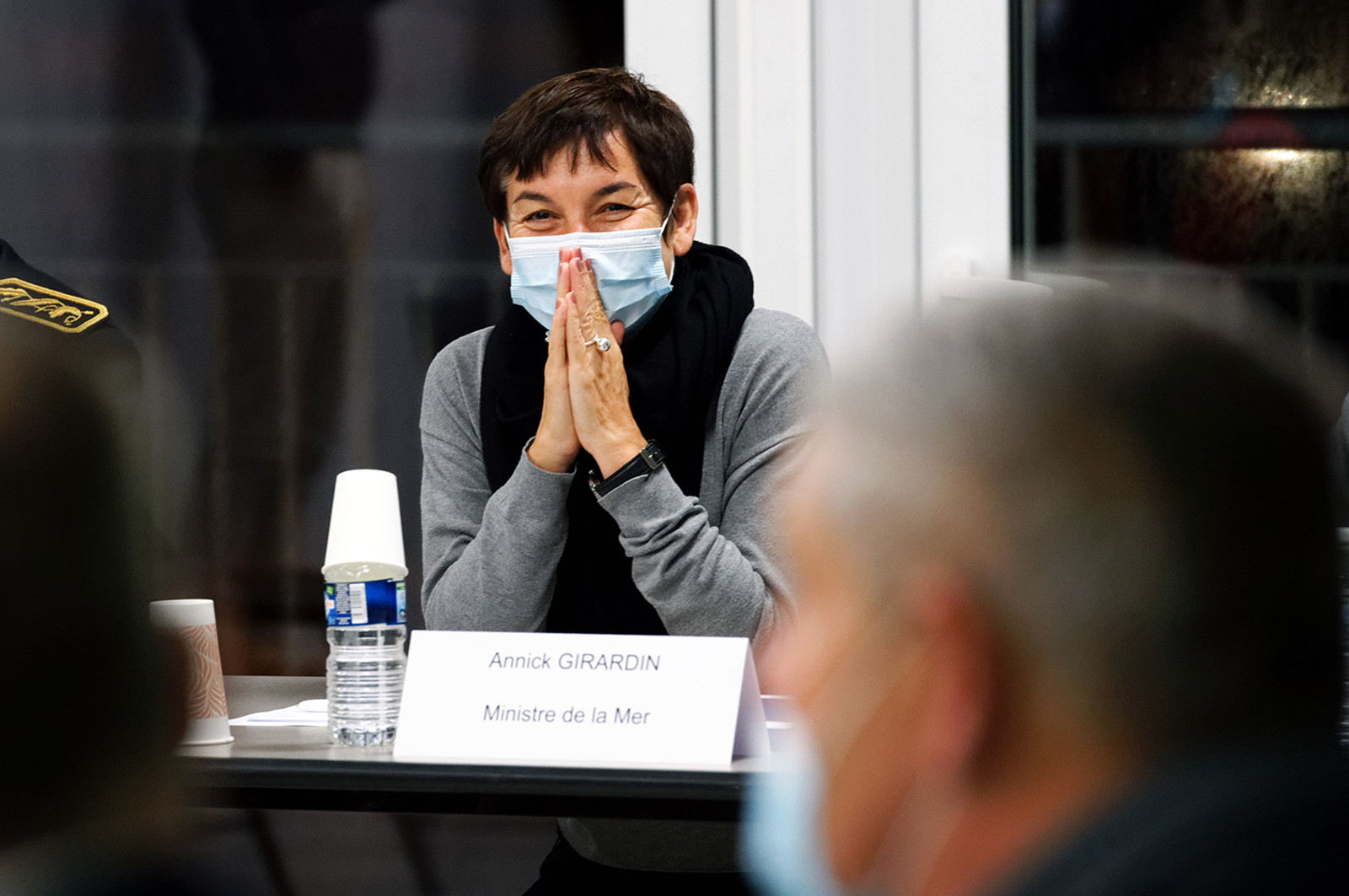 La ministre de la Mer, Annick Girardin, à Port-en-Bessin (Calvados)