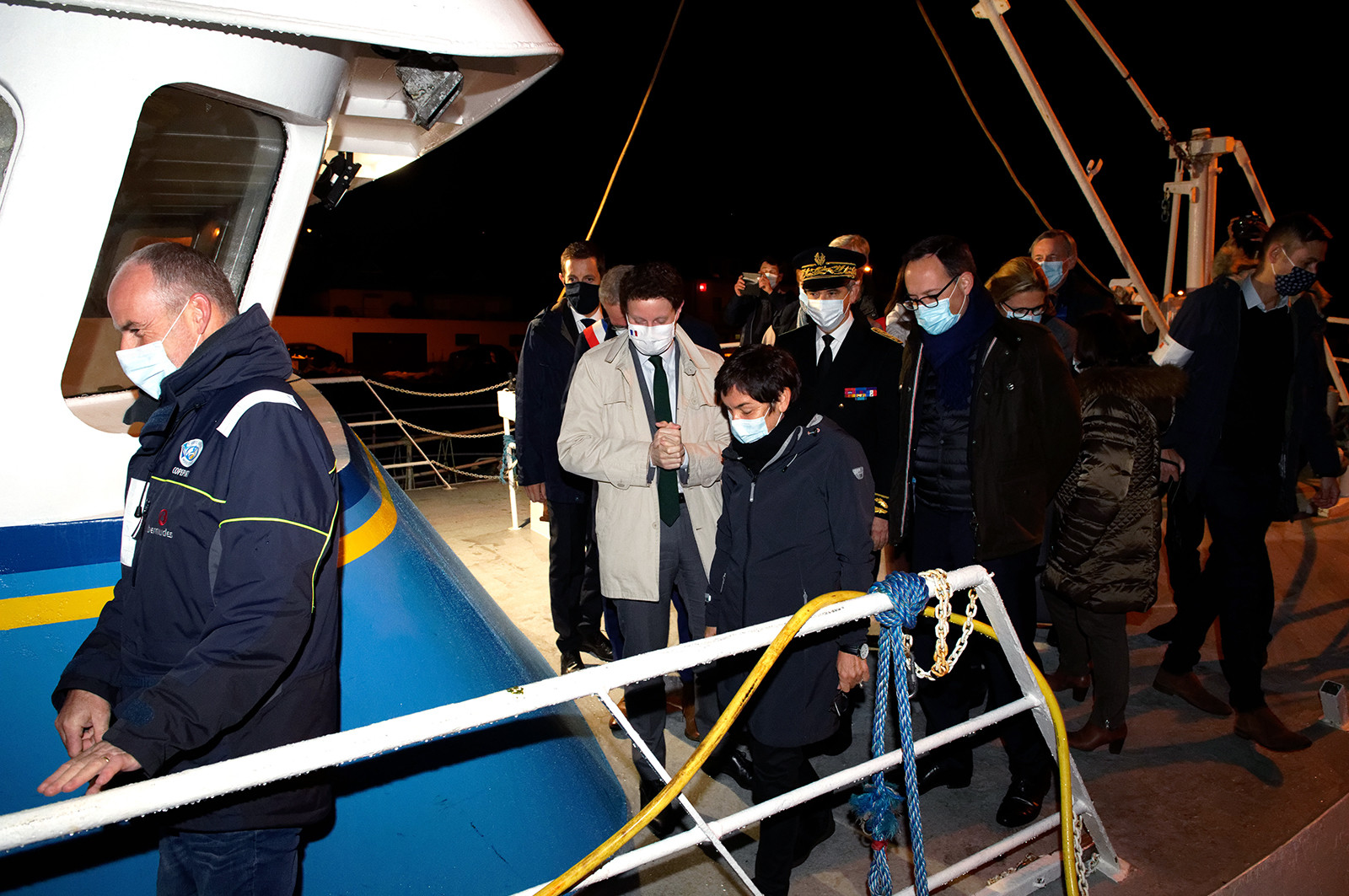 La ministre de la Mer, Annick Girardin, à Port-en-Bessin (Calvados)