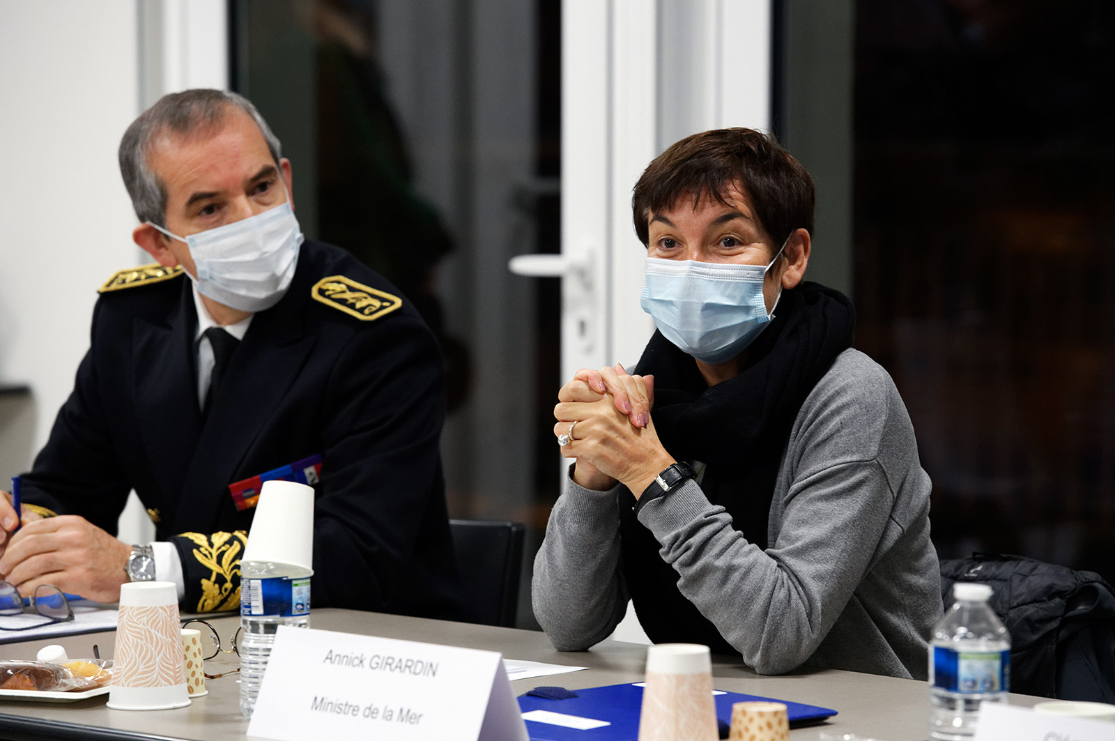 La ministre de la Mer, Annick Girardin, à Port-en-Bessin (Calvados)