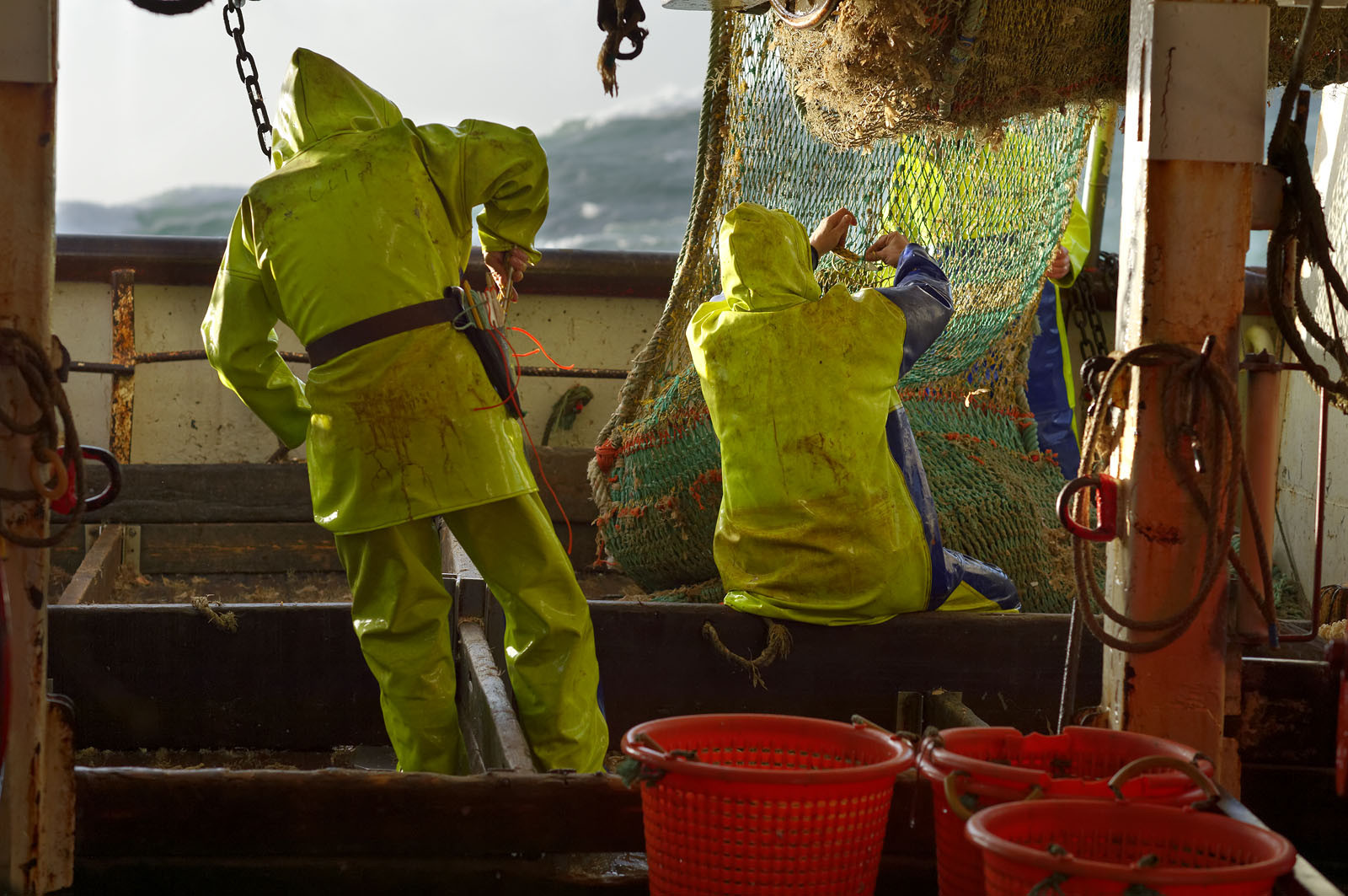 Ce reportage a été réalisé en janvier 2014 à bord du chalutier Marie-Catherine, appartenant à la SARL Armement Cherbourgeois créé en 1999 par Sophie et David LEROY. Cette marée de 7 jours fût assez mouvementée d'une part par la météo très capricieuse, mais également par la difficulté de réaliser les prises de vues. Une sélection de 20 photographies a été présentée lors de la 4ème édition du Festival photo L'Homme et la Mer au Guilvinec (Bretagne) en 2014, ainsi qu'au Musée de Tatihou 'Avis de grand frais (Manche) http:  www.armement-cherbourgeois.fr 