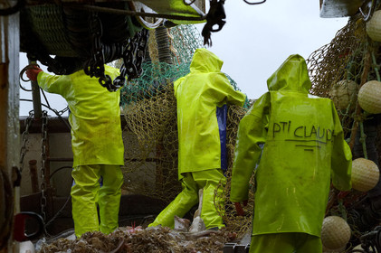 Ce reportage a été réalisé en janvier 2014 à bord du chalutier Marie-Catherine, appartenant à la SARL Armement Cherbourgeois créé en 1999 par Sophie et David LEROY. Cette marée de 7 jours fût assez mouvementée d'une part par la météo très capricieuse, mais également par la difficulté de réaliser les prises de vues. Une sélection de 20 photographies a été présentée lors de la 4ème édition du Festival photo L'Homme et la Mer au Guilvinec (Bretagne) en 2014, ainsi qu'au Musée de Tatihou 'Avis de grand frais (Manche) http:  www.armement-cherbourgeois.fr 