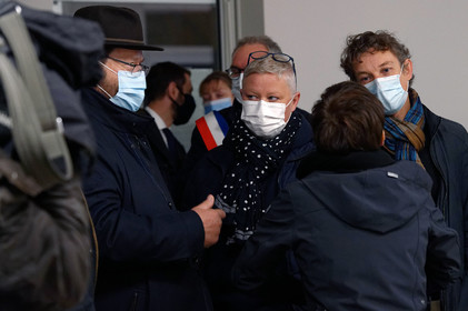 La ministre de la Mer, Annick Girardin, à Port-en-Bessin (Calvados)