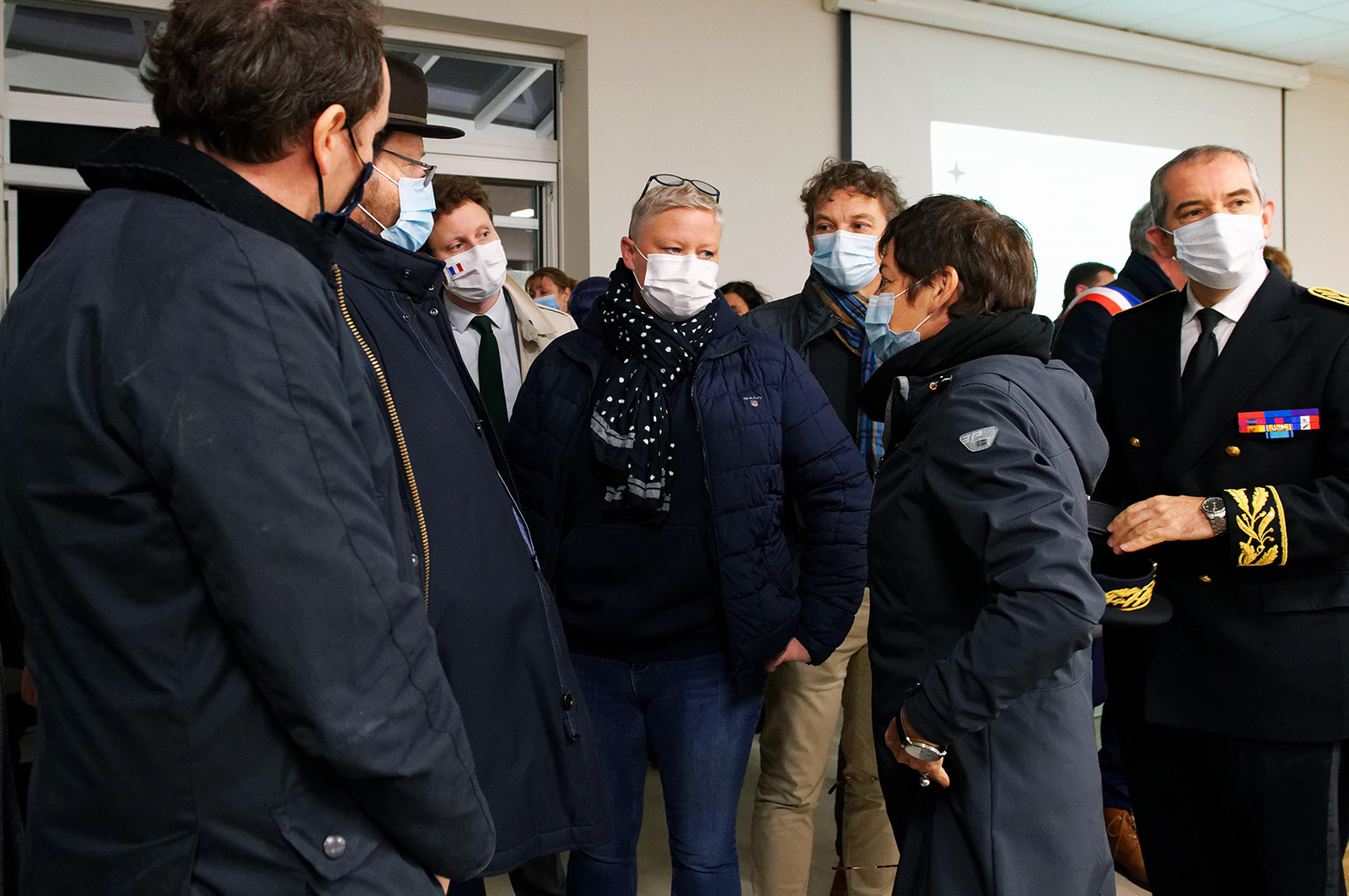 La ministre de la Mer, Annick Girardin, à Port-en-Bessin (Calvados)