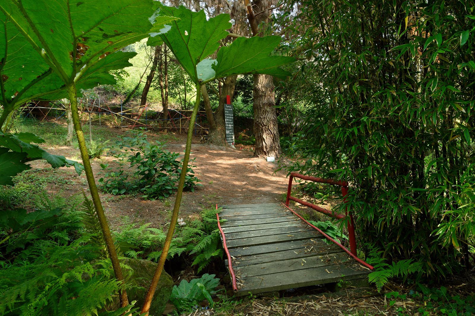 En hommage au poète, ses amis dont Gérard Fusberti, propriétaire du terrain et gardien du temple, décident de créer un jardin où chacun plantera son arbre ou laissera une de ses créations. Montand, Reggiani, Greco ou Mouloudji plantèrent chacun leur double végétal lors de la célébration du dixième anniversaire de la mort de Prévert, un eucalyptus aujourd'hui haut d'au moins 20 mètres pour Mouloudji.Se balader dans ce jardin, c'est pénétrer dans l'univers du poète. Au milieu des arbres d'ornement, des bambous peints de rouge vif, des arbres fruitiers, des camélias, des azalées, des gunneras (que Prévert adorait) et des hortensias, des œuvres d'art se révèlent ça et là, tantôt un portrait, tantôt une sculpture ou une installation. Des arbres peints prennent vie, une main rouge semblant sortir de leur entrailles, le ruisseau qui coule en cascade murmure une douce poésie, que l'on retrouve en quelques phrases inscrites sur des plaques qui surgissent au milieu de cette jungle organisée. (Saint-Germain-des-Vaux Manche)