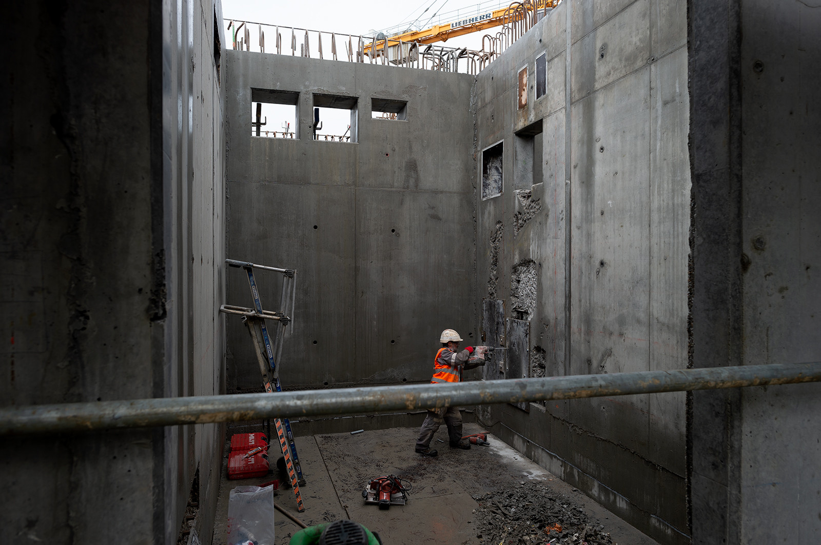 Reportages sur le site nucléaire EPR à Flamanville (Cotentin).